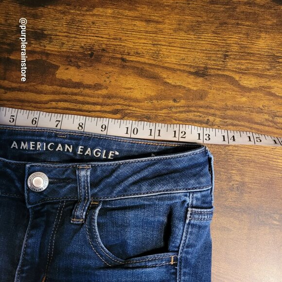 American Eagle Jeans 2 S Jegging Low Rise Next Level Stretch Medium Dark Wash - Picture 8 of 13